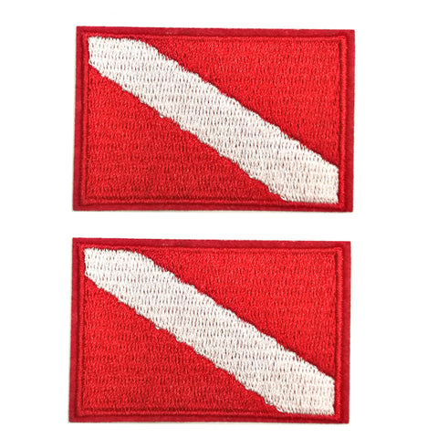 2PC Scuba Diving Flag Patch Swimming
