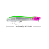 1Pcs/lot Popper Fishing Lure 8.3cm/6g Fishing